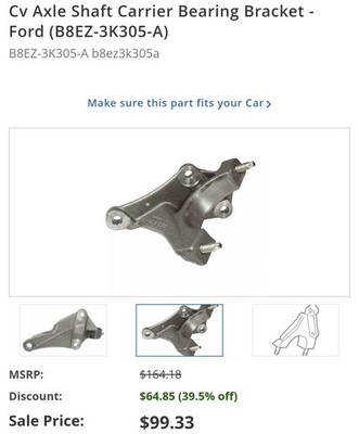 Genuine Ford Cv Axle Shaft Carrier Bearing Bracket B8EZ-3K305-A