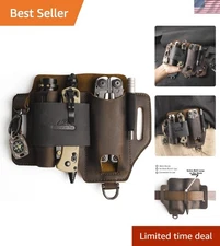 Durable Leather Multitool Sheath - Efficient Organizer for Everyday Carry Gear