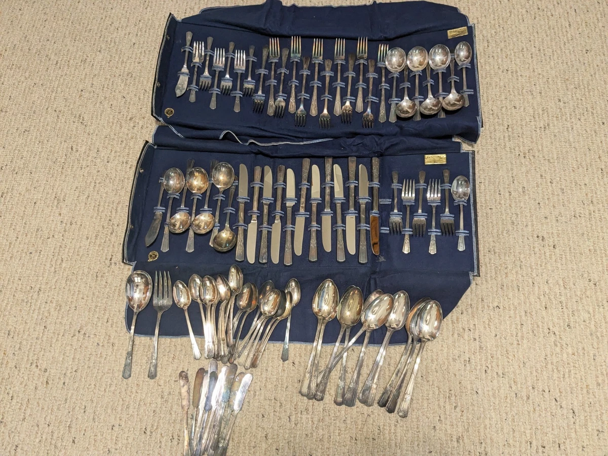 International Silver Antique US Silver-Plated Flatware Sets for