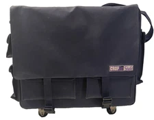 Crop In Style Rolling Tote Storage Organizer Strap Navy Scrapbooking Art Craft