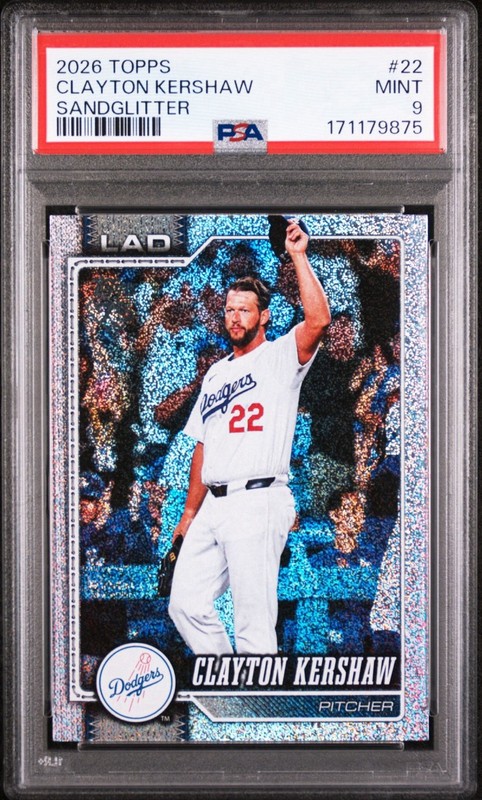 2026 Topps Series 1 - Clayton Kershaw #22 Sandglitter - PSA 9