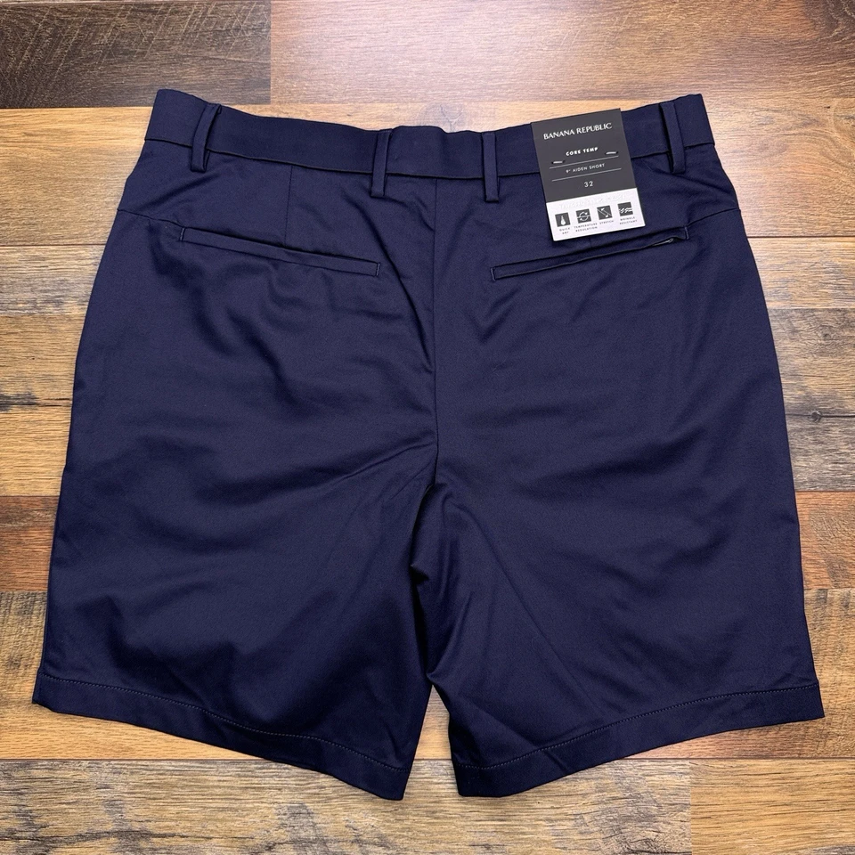 Pantalones Cortos Banana Republic Aiden Para Hombre 32 Azul Secado Rápido Núcleo Temp Elástico Nuevos Foto 2 de 4