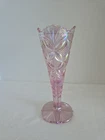 VTG Fenton Pink Iridescent Carnival Glass Vase the Pink Pearl Collection 8.5”