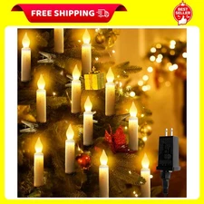 Christmas Tree Flameless Candles Lights, 50Pcs Flickering Lights with Clip, 8 Li