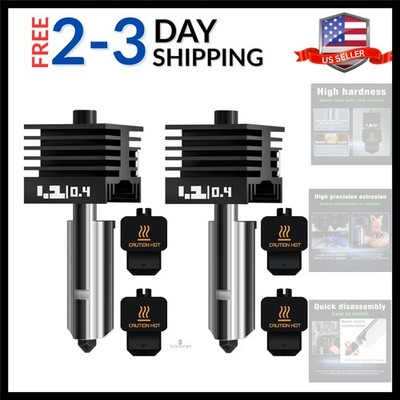 Upgraded 2Pcs 0.4mm H2D/H2S/H2C/P2S Hotend Kit for Bambu Lab H2 Series/P2S 3D...