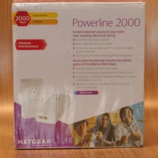Netgear Powerline 2000 Network Extender with Extra Outlet Factory Sealed