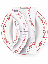 NEW Eaton Fine Dining Red Bow Deep Plate Pasta Bowls Set of 4 British Design