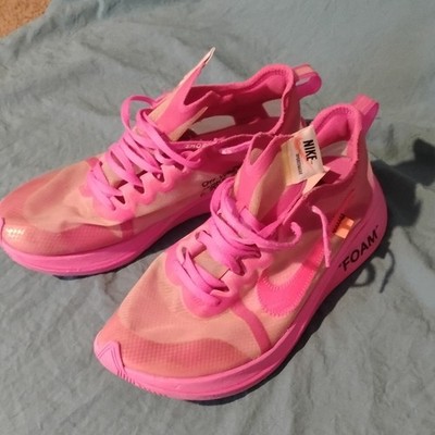 Nike Zoom Fly Off-White Pink Low Top Athletic Sneakers 2017 Lace Up Running