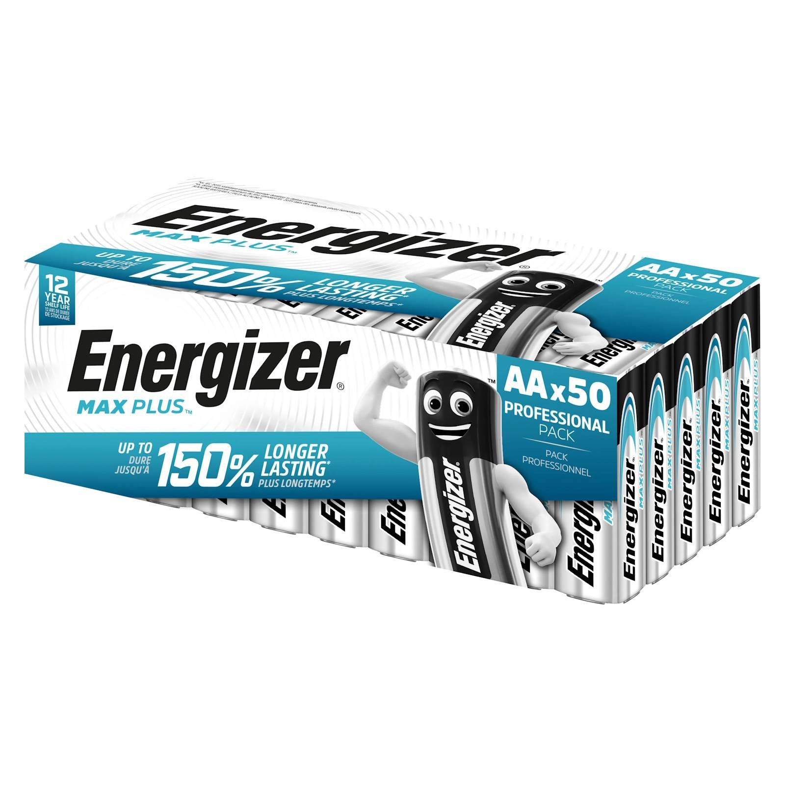 Energizer Max Plus Alkaline AA Battery Pack of 50 - Image 3