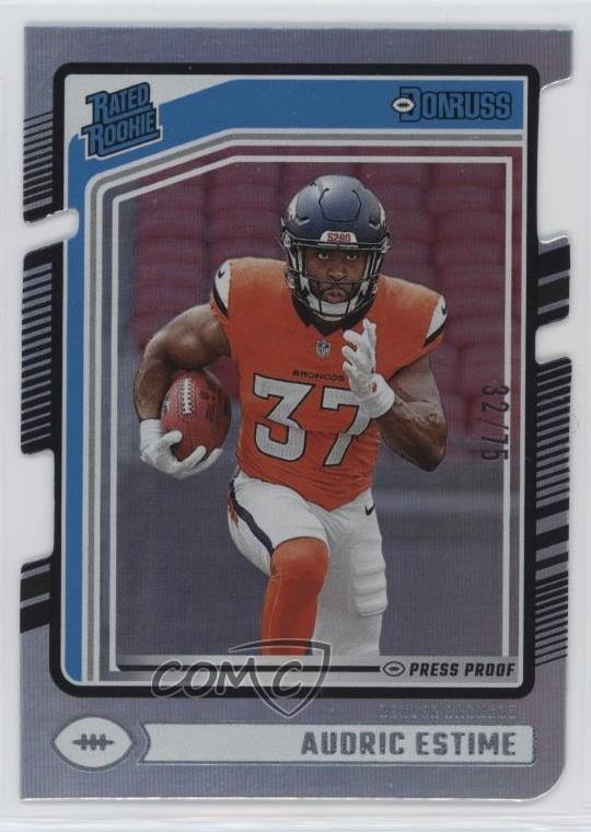 2024 Donruss Rated Silver Press Proof Die-Cut 32/75 Audric Estime Rookie RC 0m4f