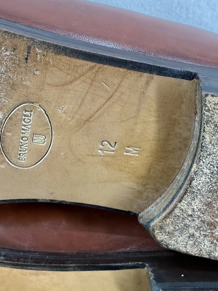 Mocasines CLÁSICOS Bruno Magli Marrón Caramelo Talla 12M Bolonia Italia Foto 2 de 4
