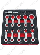 VCT 12-Piece SAE Torque Adapter Set, 12-Point Box End Extension 5/16-7/8"
