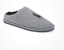 Polo Ralph Lauren Men's Bensi Logo Faux Fur Lined Slippers SMALL 7/8 Memory Foam