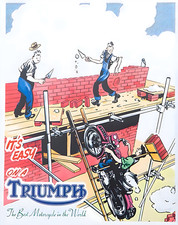 Triumph Motorcycle Wall Art - Funny Vintage Poster - 12X16/16X20/18X24/24X36