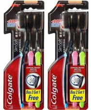 Colgate Slim Soft Charcoal Toothbrush Deep Cleaning Soft Bristle Pack of 6 