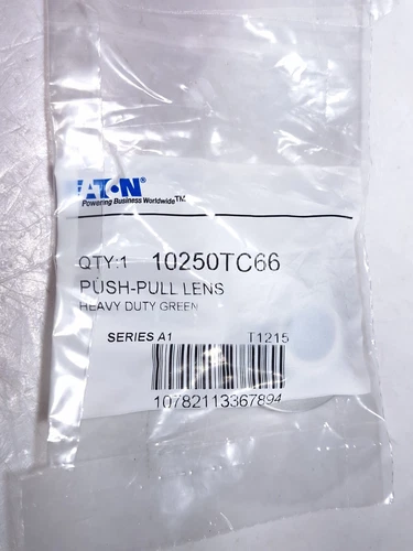 EATON CUTLER HAMMER 10250TC66 PUSH-PULL BUTTON ALUMINUM GREEN LENS 40MM