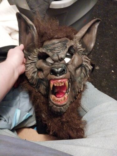 WOLF MASK AND HANDS COSTUME HALLOWEEN WEREWOLF FANCY DRESS OVERHEAD COSPLAY