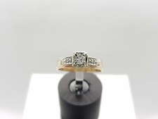 Vintage 14k Yellow Gold Round Cut Diamond Engagement Ring 1/4 CT