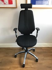BLACK FABRIC RH400 WITH HEADREST ERGONOMIC OFFICE CHAIR EXTRA HIGH GAS LIFT