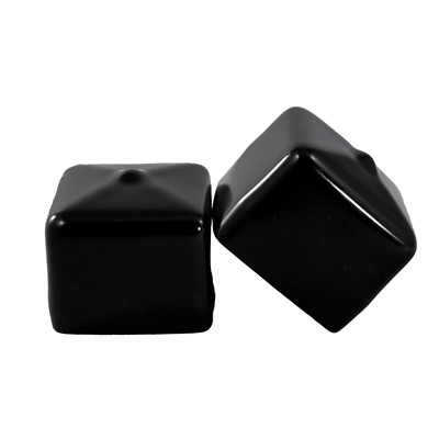 50-Pack 1.25'' USA Square Vinyl Plug Inserts - Black