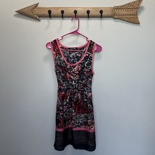 Forever 21 | Vintage Y2K Pink Blue Floral Silky Sleeveless Mini Dress Small 