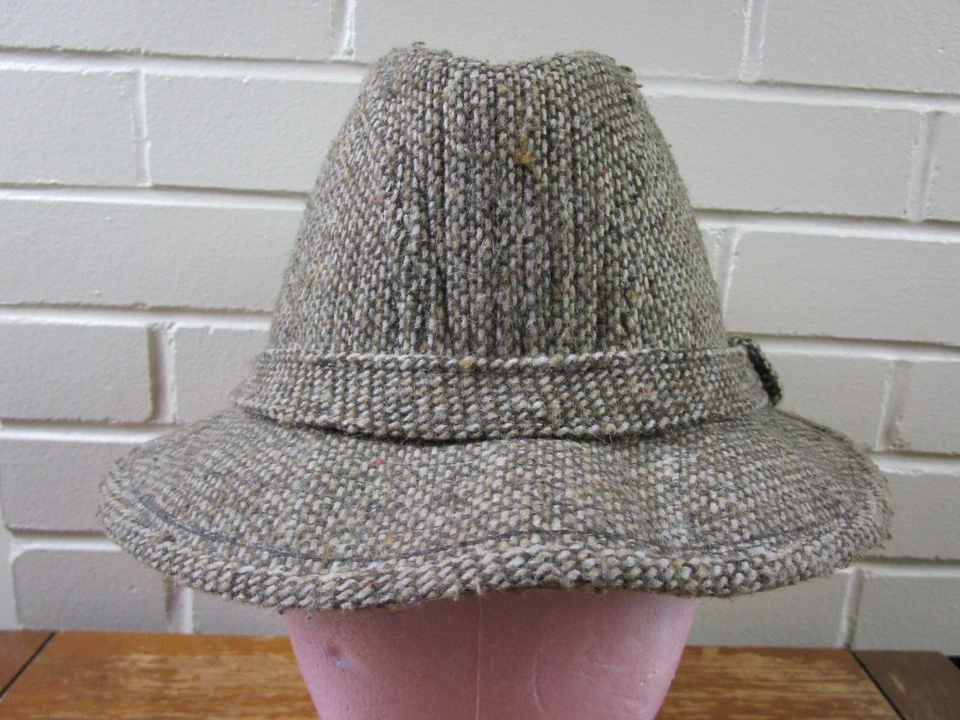 Vintage Men's STETSON Equalizer Fedora Wool Blend Gray Tweed - See Measurements - Image 2 of 4