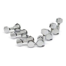 6L Small Square Button Electric Guitar Locking Tuning Pegs Machine Head Chrome