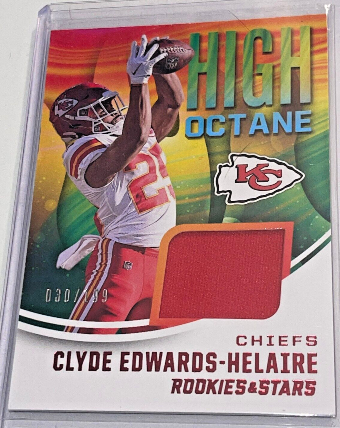 RARE CLYDE EDWARDS-HELAIRE /199 HIGH OCTANE RELIC 2021 PANINI ROOKIES & STARS
