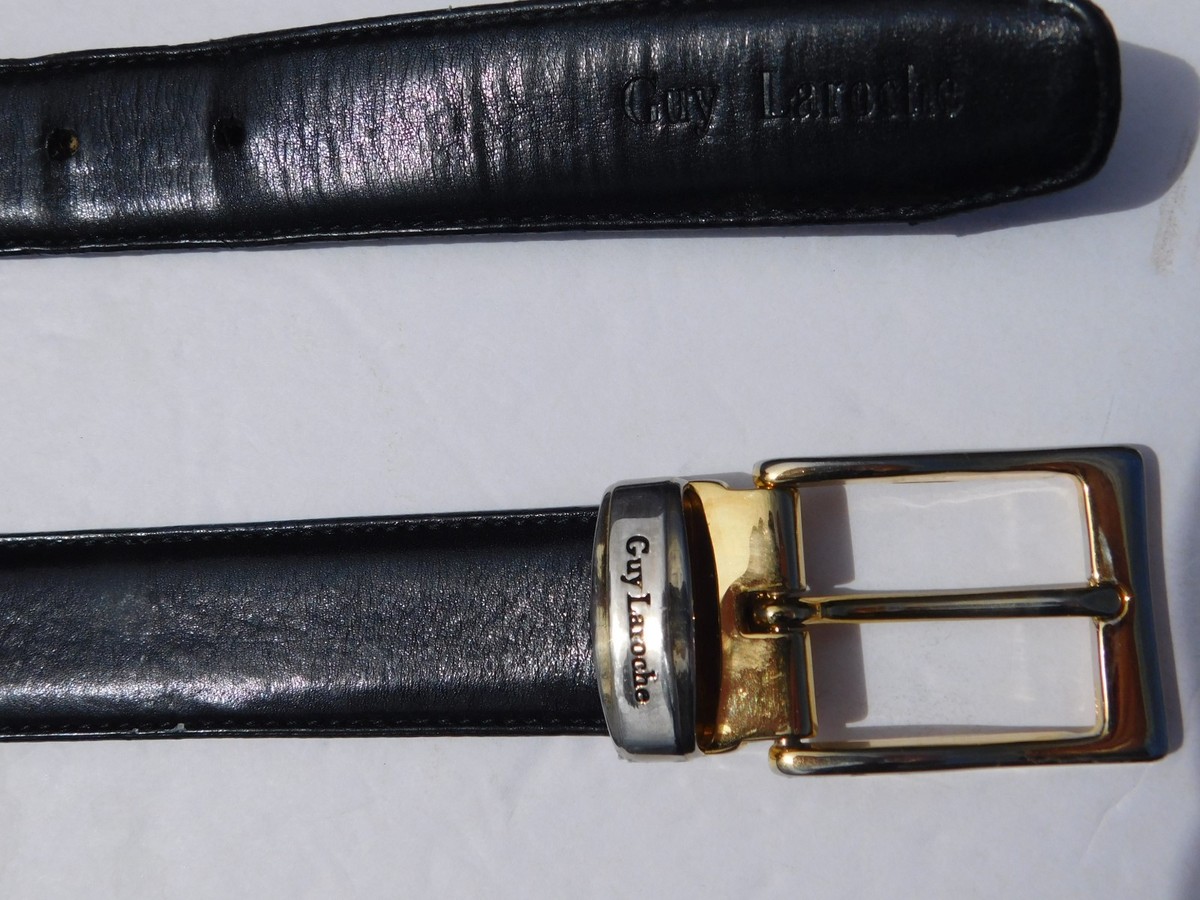 Worth genuine leather belt.  Cork with gold flecks and black patent leather.  P Black Semi Patent Leather Belt for Women - Gold Buckle  main image 2
