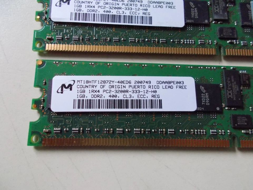 MT 2 x 1 GB Memory Module, CL3, DDR2-400, PC2-3200R, HP Pn 345113-851, #Su _117 - Image 2 of 3