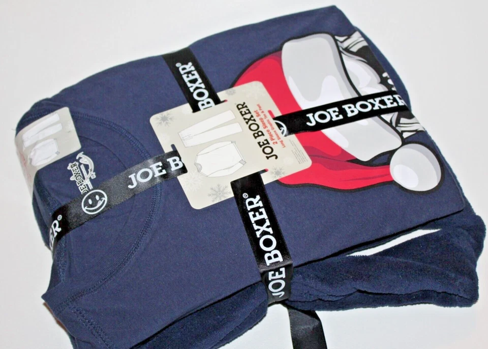 Conjunto de pijama Joe Boxer masculino caveira Papai Noel lã manga longa gráfico camiseta e calça - Imagem 3 de 4