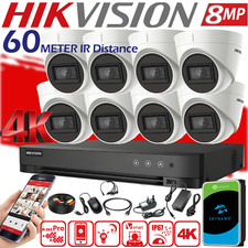 HIKVISION 4K CCTV 8MP Security Camera System 60M IR Cut Night Vision Outdoor UK