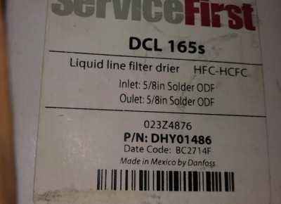 NEW Service First 5/8'' ODF Liquid Line Filter Drier DCL 165s  DHY01486 