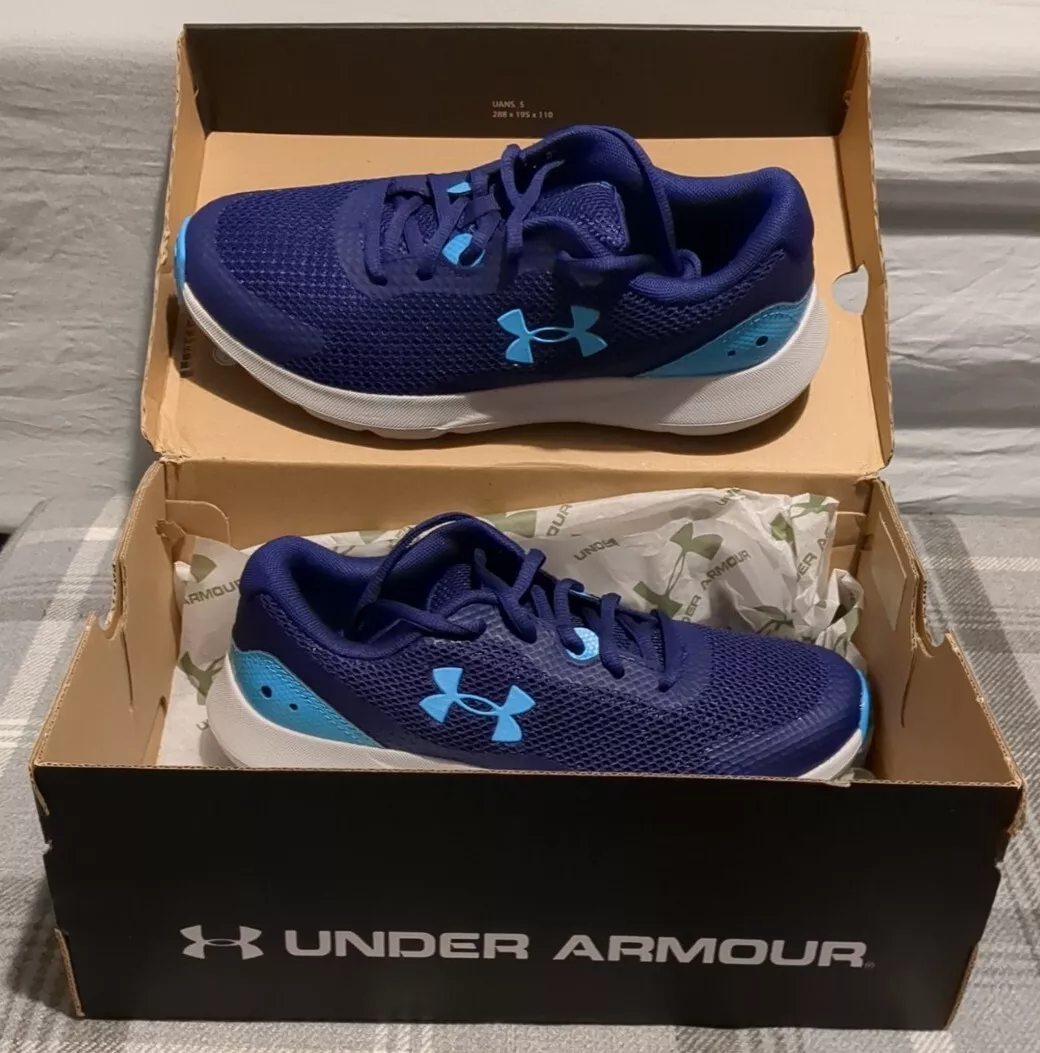 Under Armour Junior Surge 3 Trainers Lightweight Kids Running Shoes UK Size 4