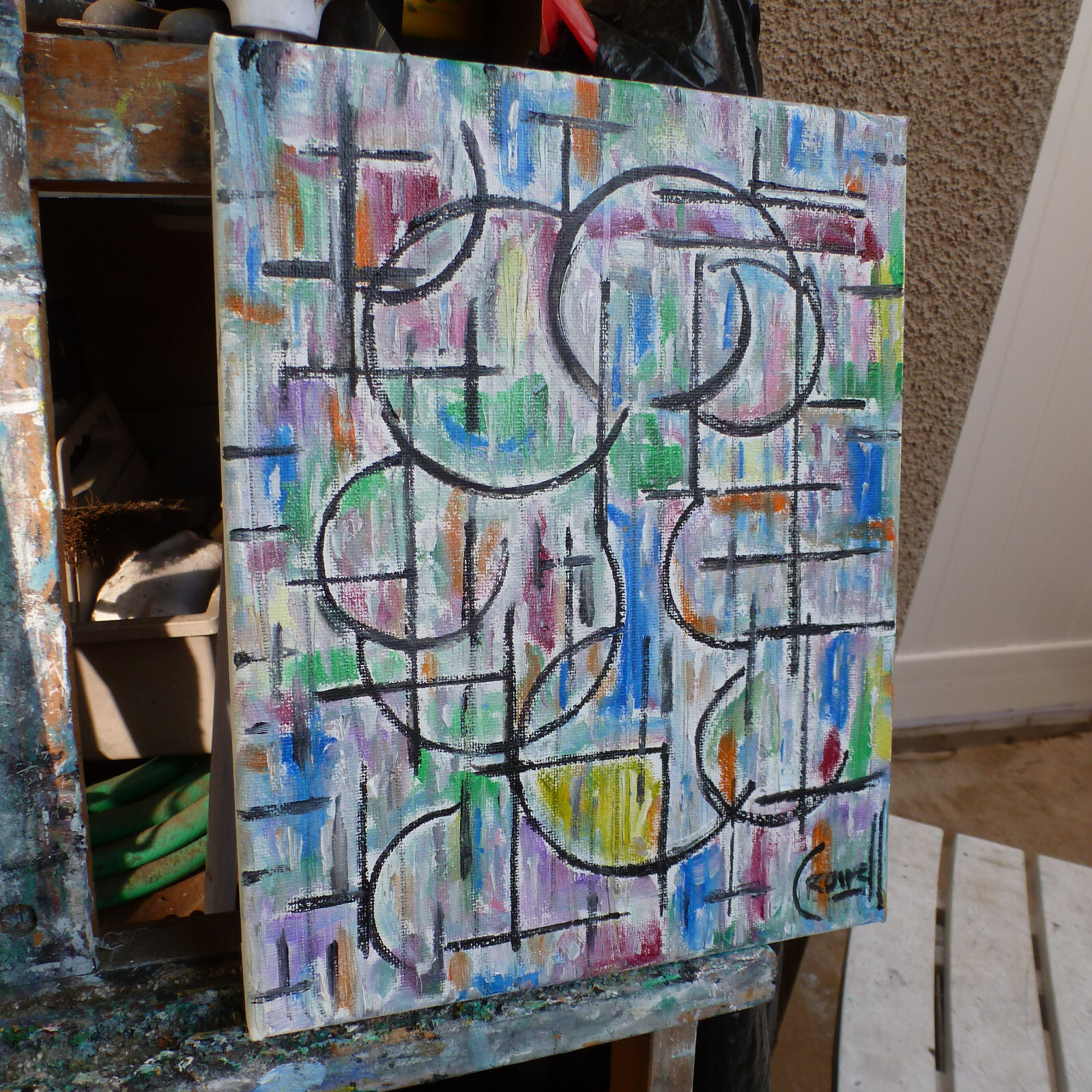 DON"T SAY GOODBYE  8x10 canvas original art Abstract oil painting signed Crowell