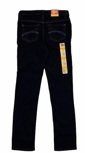 Spring Girl's SO Mercy Dark Blue Denim Skinny Jeans Pants Adjustable Waist Sz 12 - Picture 2 of 2