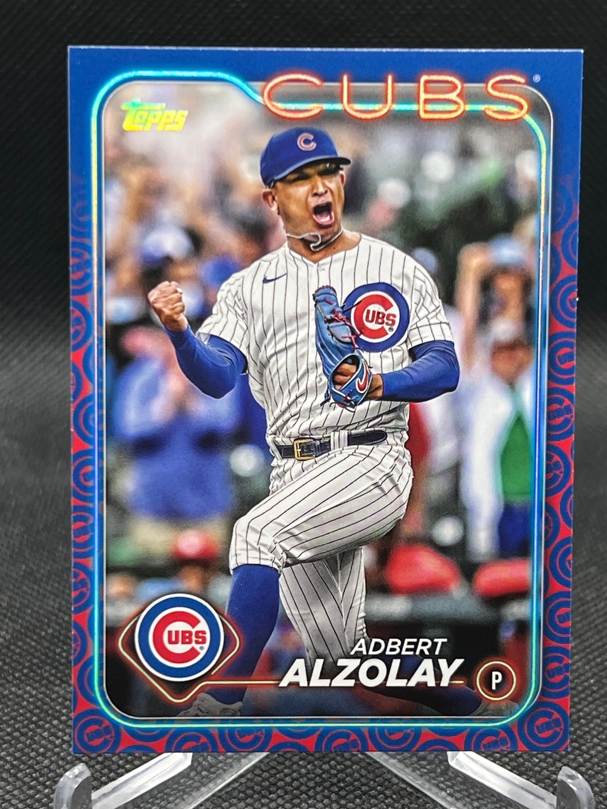 2024 Topps Series 1 ADBERT ALZOLAY TEAM COLOR BORDER VARIATION SSP CUBS #129