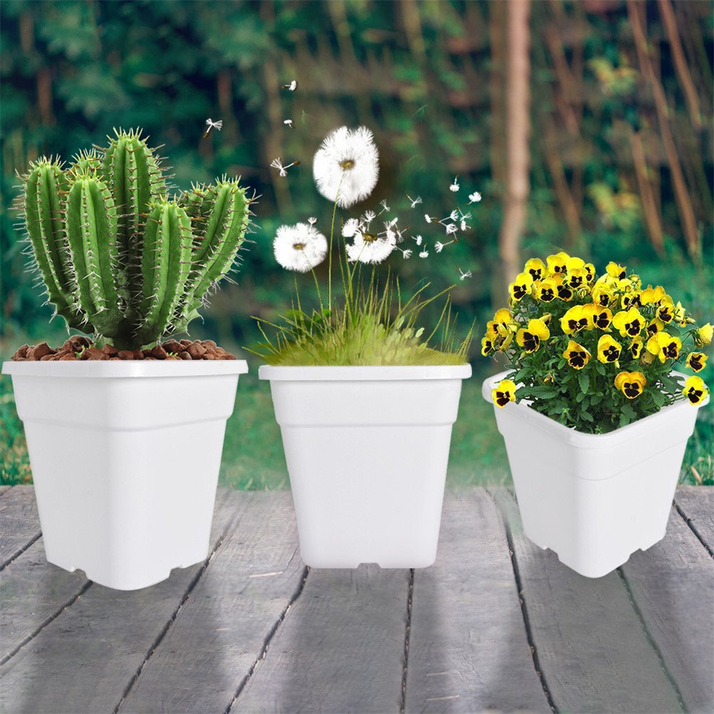 10/5PCS 1/2/3/5/7/10 Gallon Square Nursery Pot Plastic Grow Pots Plant  Re-Usable | eBay