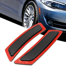 For F10 11-16 BMW 5 Series Black Front Bumper Reflectors Side Marker Light Lamp