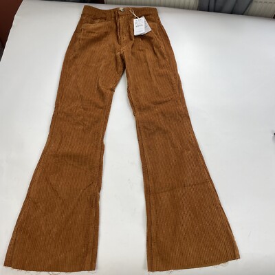 NWT Women's Stradivarius Corduroy Flare Retro Pants US size