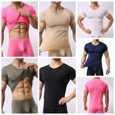 T-shirt uomo intimo compressione base manica corta stretta corsa sport top