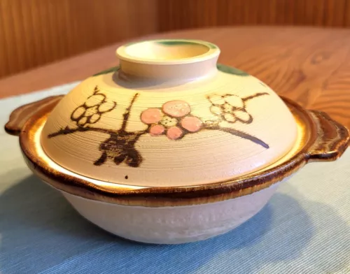 VTG JAPANESE MCM Donabe Glazed Stoneware Rice Cooker Soup Pot EUC SUPER CLEAN