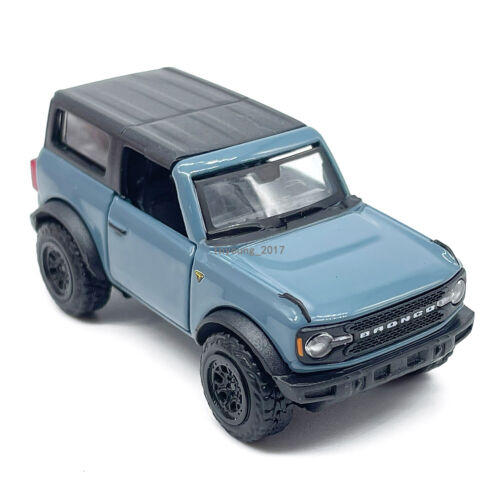 Coche de juguete modelo Ford Bronco 1:64 vehículo de juguete fundido a presión 2 puertas abierto niños juguetes azul - Imagen 7 de 10