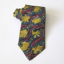 Paul Smith Accessories Mens Silk Tie Floral Swirl Ribbon Pattern Made In England