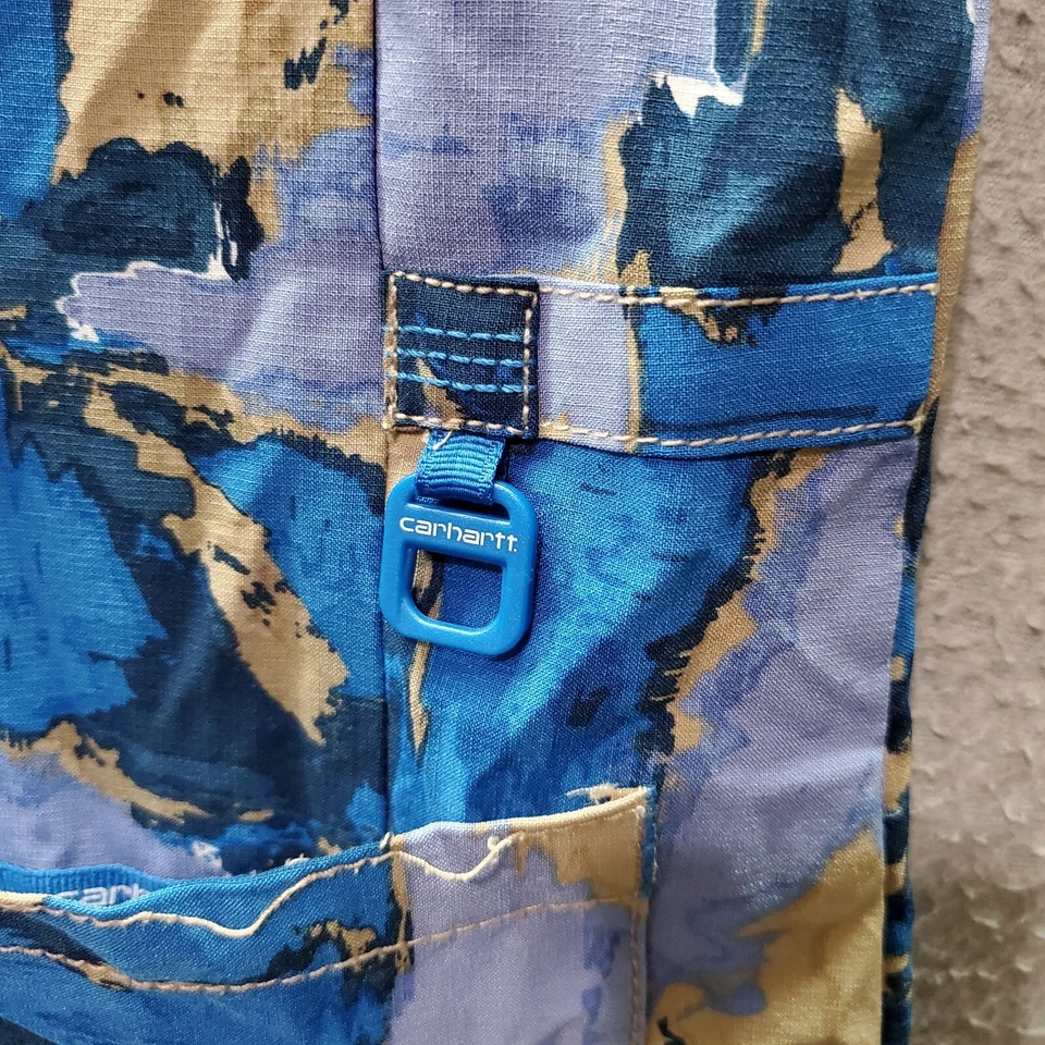 Blusa Médica Carhartt Force para Mujer XS Azul Camuflada Bolsillos Imitación Envoltura Manga Corta Foto 4 de 4