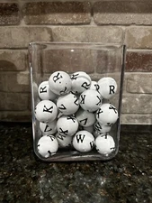 Alphabet Letter Initial Ceramic Porcelain Ball. Your choice! Handpainted