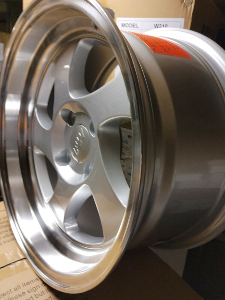 15 inch RIM DEEP DISH WHEELS RIMS 4 LUG 4X100 +20mm NEW SILVER