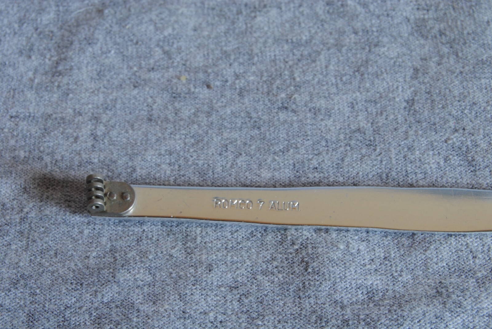 romco vintage aluminum eyeglass temple right silver 7"