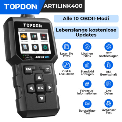 2025 TOPDON AL400 KFZ OBD2 Diagnosegerät Auto Scanner für VW Audi BMW Benz Opel