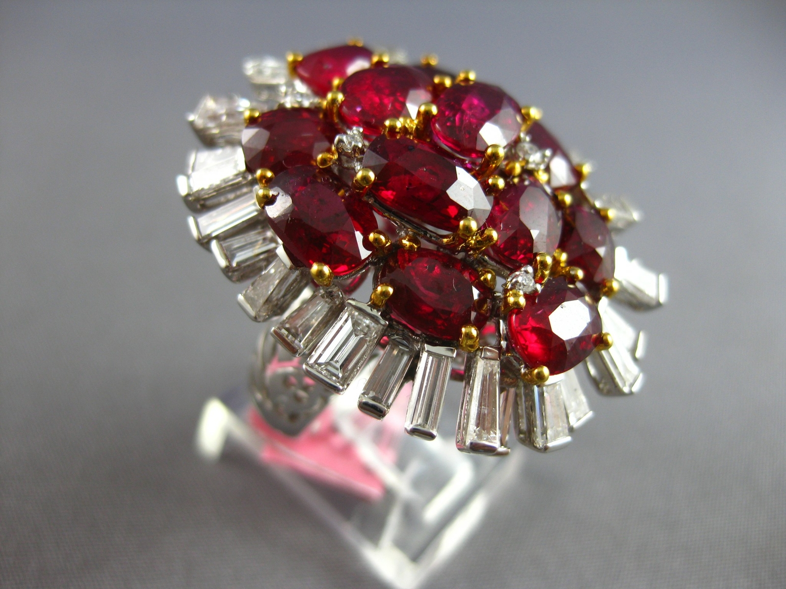 EXTRA LARGE 16.03CT DIAMOND & AAA RUBY 18KT 2 TON… - image 9